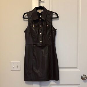 NWT Michael Kors brown Leather Mini Dress